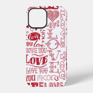 Coque iPhone 12 gribouillis d'amour dessinés à la main