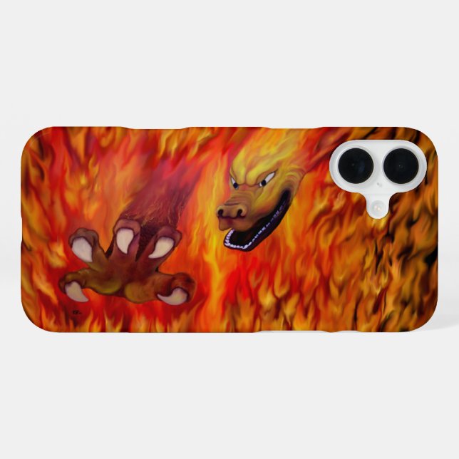 Coque iPhone Griffe de dragon rouge (Verso Horizontal)