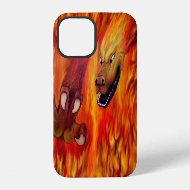Coque iPhone Griffe de dragon rouge (Verso)