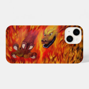 Coque Pour iPhone 14 Griffe de Dragon Rouge
