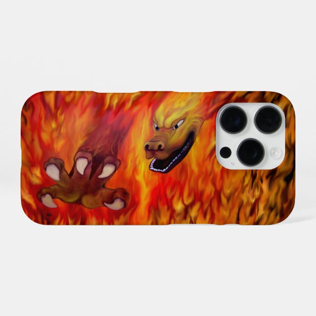 Coque iPhone Griffe de dragon rouge (Verso Horizontal)