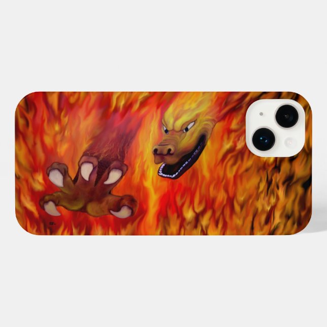 Coque iPhone Griffe de dragon rouge (Verso Horizontal)