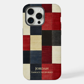 Coque iPhone 15 Pro Max Grille Carreaux Rustique – Sophistication Texturée
