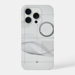 Coque iPhone 15 Pro Grille d'art en ligne ondulée architecturale