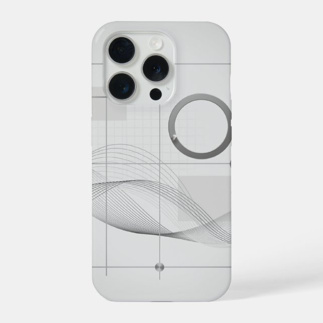 Coque iPhone Grille d'art en ligne ondulée architecturale (Verso)