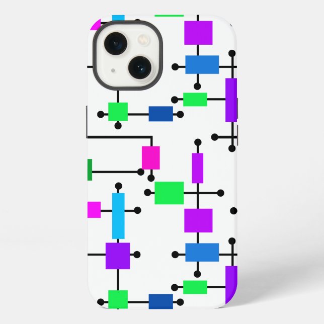 Coque iPhone Grille de couleurs cool  (Verso)