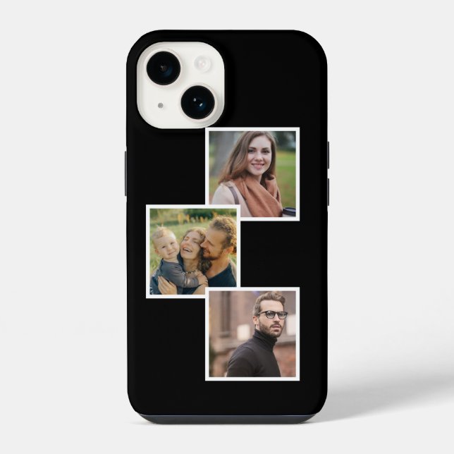 Coque iPhone Grille photo personnalisable Conception simple (Verso)