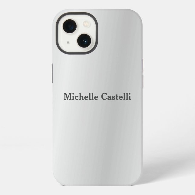 Coque iPhone Gris argenté Professionnel Unique Ajoutez Votre No (Verso)