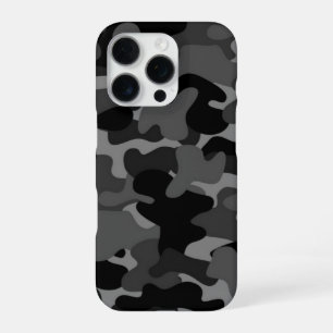 Coque iPhone 16 Pro Gris camouflage noir