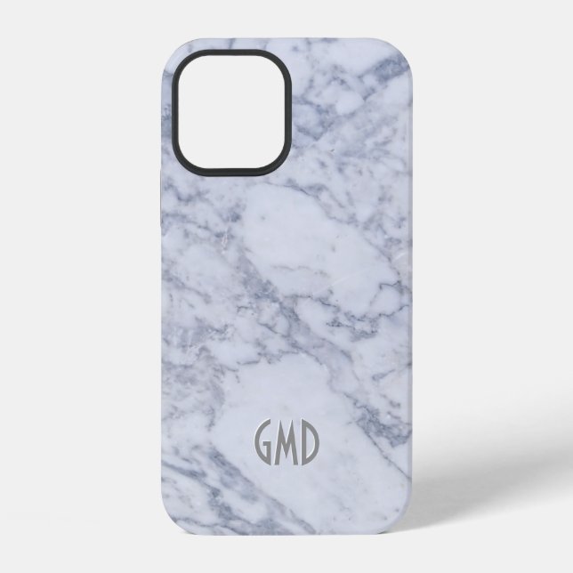 Coque iPhone Gris et pierre de Marbre blanc Imprimer (Verso)