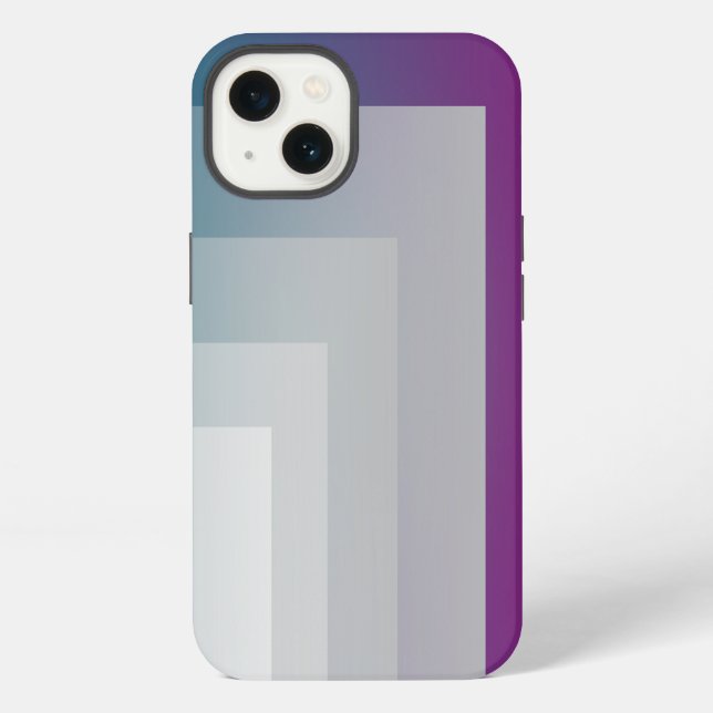 Coque iPhone gris magenta turquoise (Verso)