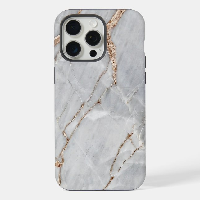 Coque iPhone gris marbre clair texture arrière - plan (Verso)