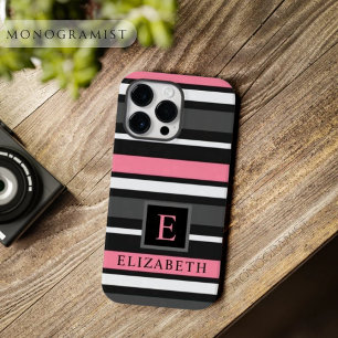 Coque Pour Pour iPhone 14 Pro Max Gris rose noir personnalisable Gris blanc