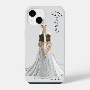 Coque Pour iPhone 14 Gris Zodiaque Gémeaux Déesse Personnalisé