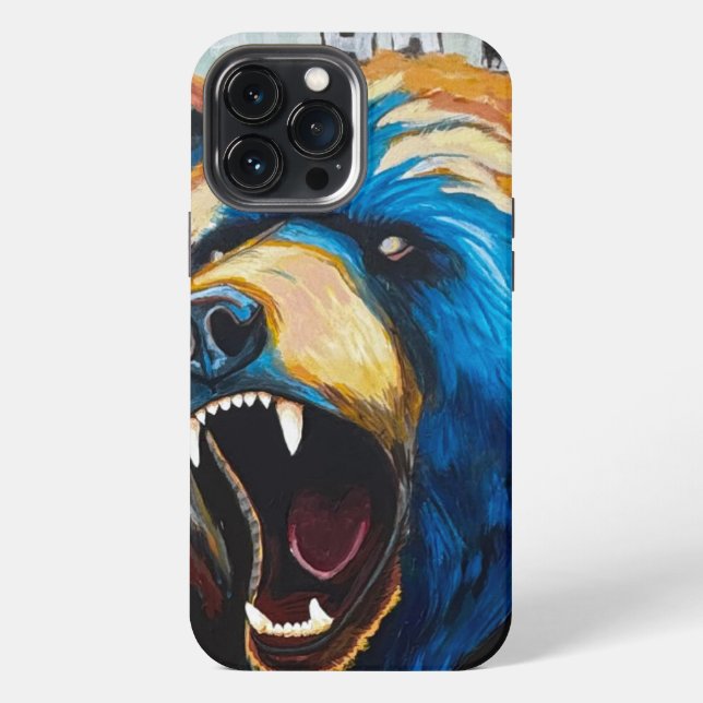 Coque iPhone Grizzly peint (Verso)