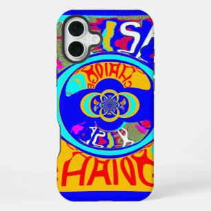 Coque iPhone 16 Plus Groove Psychedelique : Énergie Abstraite Pop Art