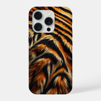 Coque iPhone 15 Pro Gros plan de la fourrure de tigre Coques durs