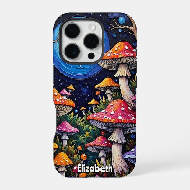 Coque iPhone Grosse de champignons à la Lune (Verso)