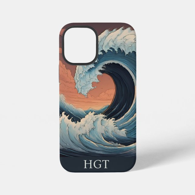 Coque iPhone Grosse vague de tsunami (Verso)