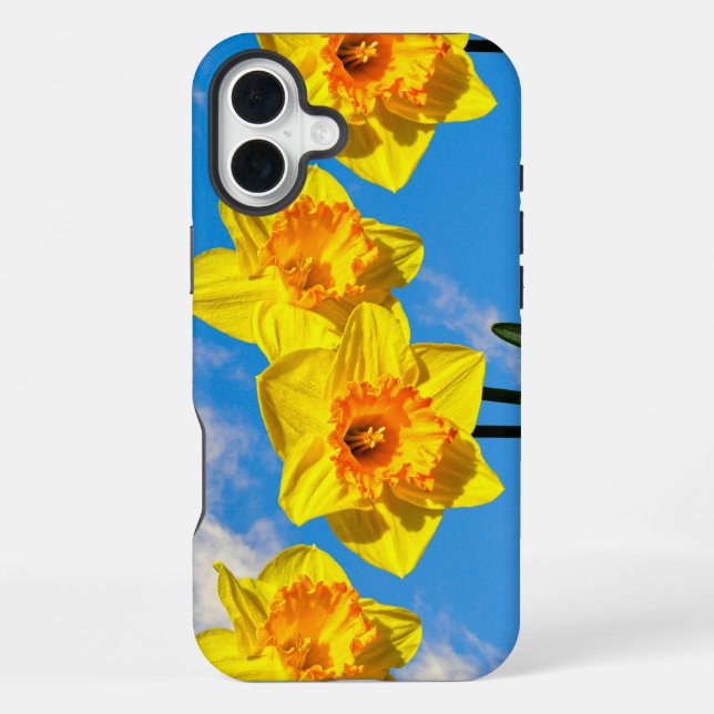 Coque iPhone Groupe de Daffodils Médaille d'or fleurs Téléphone (Verso)