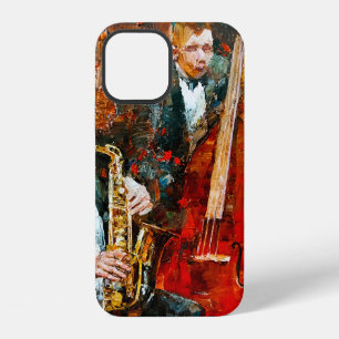 Coque iPhone 12 Groupe de jazz élégant jouant de la musique sur la