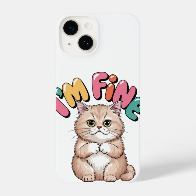 Coque iPhone Grumpy Cat "I'm Fine" Funny Cartoon Shirt (Verso)