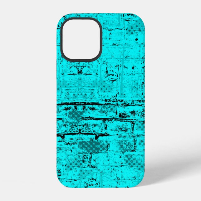 Coque iPhone Grunge de couleur sans couture turquoise. Éléments (Verso)