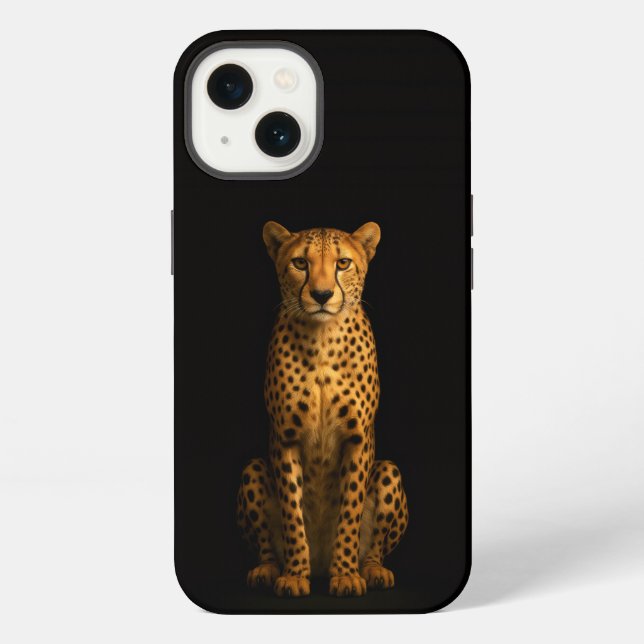 Coque iPhone Guépard élégant Black 4 Luxe iPhone 13 (Verso)