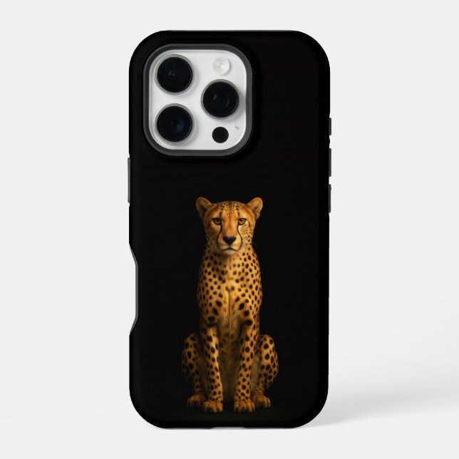 Coque iPhone Guépard élégant Black 4 Luxe iPhone 16 Pro (Verso)