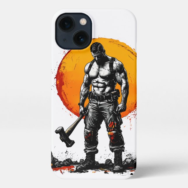 Coque iPhone guerrier barbare médiéval imaginaire hummeTéléphon (Verso)