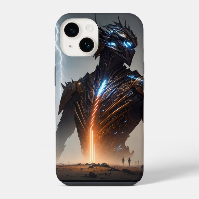 Coque iPhone Guerrier Cyborg de la foudre (Verso)