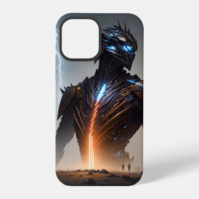 Coque iPhone Guerrier Cyborg Foudre (Verso)