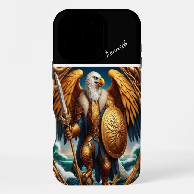 Coque iPhone Guerrier d'aigle d'or (Verso)