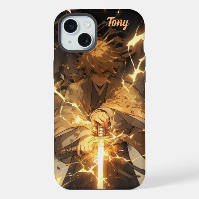 Coque iPhone Guerrier d'Anime (Verso)