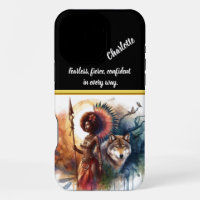 Guerrière avec loup à l'aube