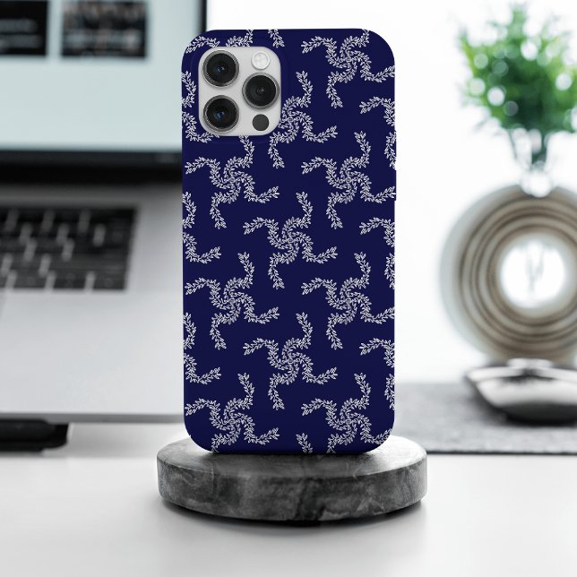 Coque iPhone Guirlande de Noël Bleue, Décoration de Noël, Xmas (Créateur téléchargé)