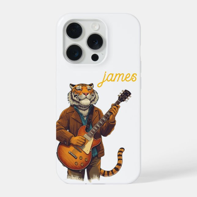 Coque iPhone guitarist tiger (Verso)