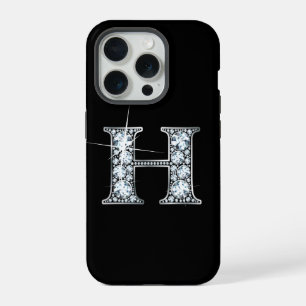 Coque iPhone 15 Pro H Faux Diamant Monogramme