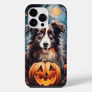 Coque Pour Pour iPhone 14 Pro Max Halloween Berger Australien Avec La Peur Citrouill