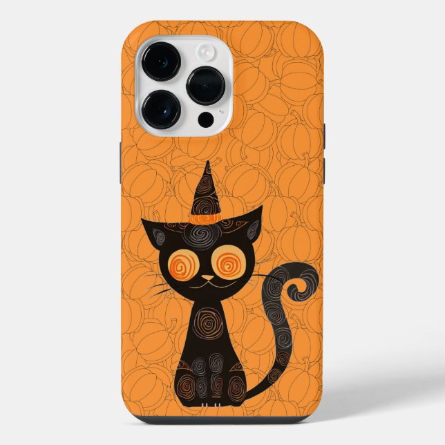 Coque iPhone Halloween/chat/citrouille/automne (Verso)