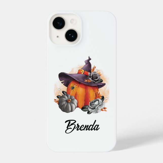 Coque iPhone Halloween Citrouille Sorcière iPhone 14 coque (Verso)