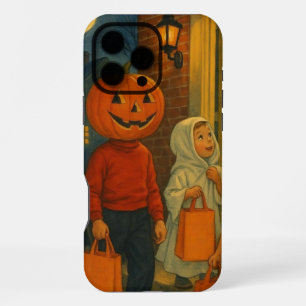 Coque iPhone 16 Pro Max Halloween de trick or treating vintage/retro des a