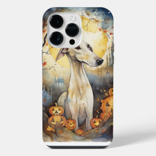 Coque Pour Pour iPhone 14 Pro Max Halloween Greyhound Avec La Peur Citrouille