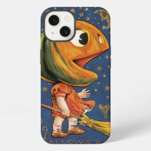 Etui iPhone 13 Halloween vintage, Costume de tête de Citrouille g