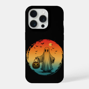 Coque iPhone 15 Pro Halloween vintage fantôme citrouille chauves-souri