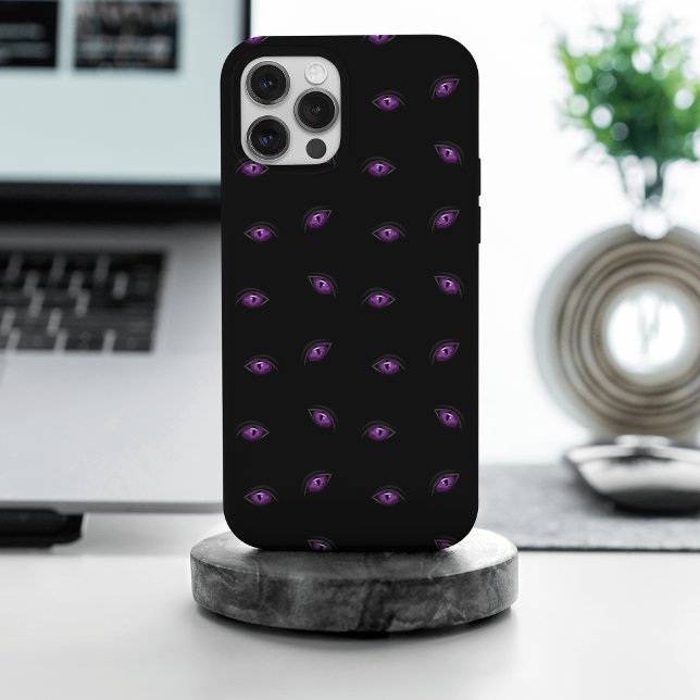 Coque iPhone Halloween, Yeux Violets, Trick Or Treat, Hou (Créateur téléchargé)