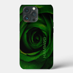 Etui iPhone 13 Pro HAMbWG - Rose gothique verte