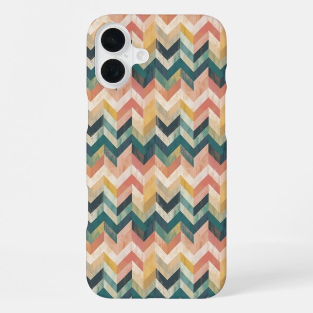 Coque iPhone "Harmonie de Chevron à Dégradé Pastel" (Verso)