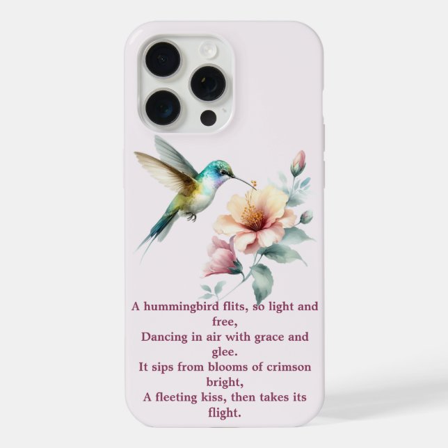 Coque iPhone Harmonie de colibris avec Hibiscus élégant (Verso)