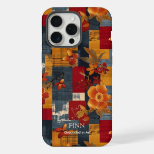 Coque iPhone 15 Pro Max Harmonie Florale Audacieuse – Rouge et Or Artistiq